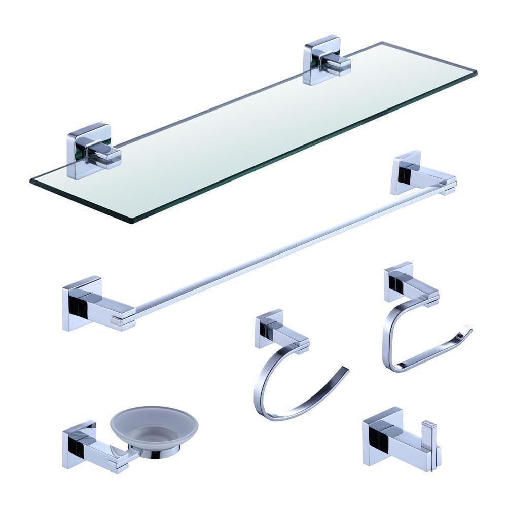 Kit Acessórios para Banheiro Prizi Aço Inox 6 Peças Cromado