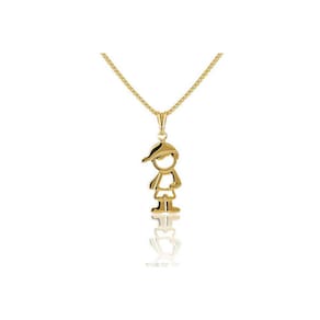Colar Com Pingente De Menino Folheado Em Ouro 18K