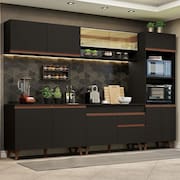 Cozinha Completa Madesa Reims 310002 com Armário e Balcão - Preto