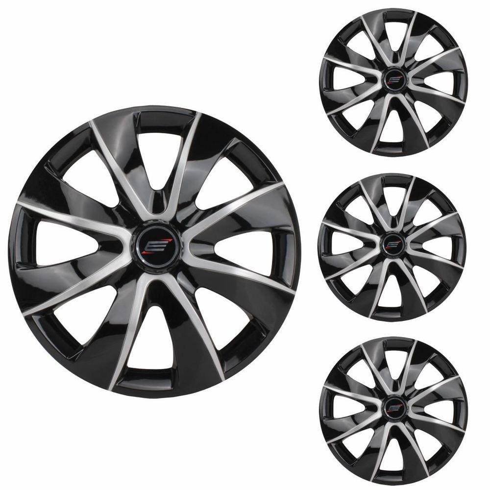 Jogo Calota Aro 14 Prime Black Silver Esportiva Universal - Elitte Preto Prata