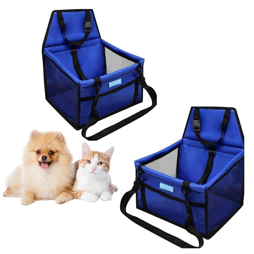Assento Cadeirinha Carro Pet Cães Gatos Duke e Dixie Azul