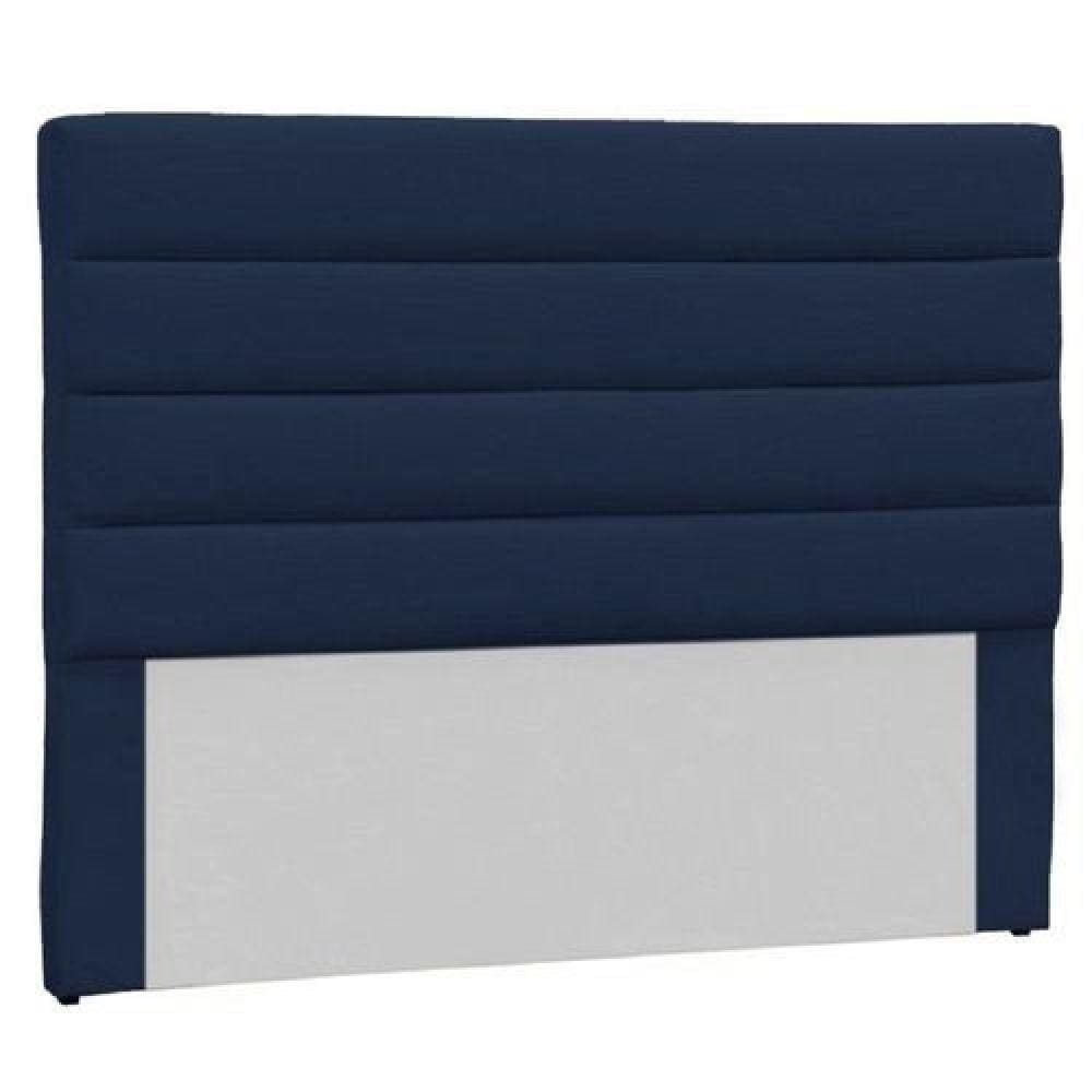 Cabeceira Solteiro Estofada Berlim Suede Azul Marinho -m&f Decor