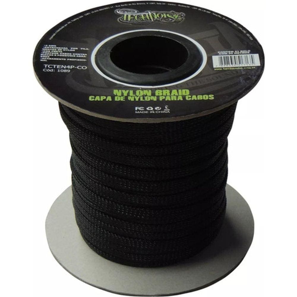 Malha Nautica Expansiva Expansivel 10mm Preta C Verde 50m