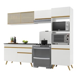 Cozinha Compacta Multimóveis Veneza GW FG3692 com Armário e Balcão Branca