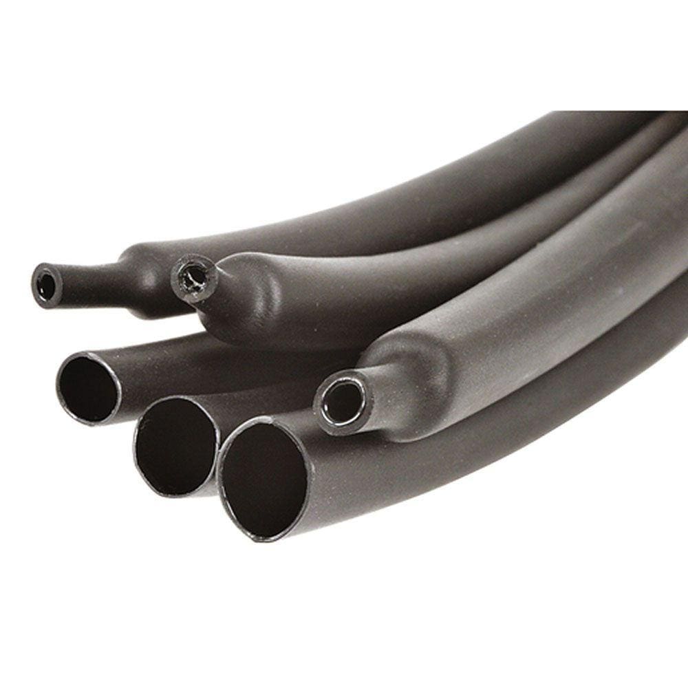 Termo Retrátil 4:1 Adesivado Com Cola 1/4 (6mm) - Preto - 5mts