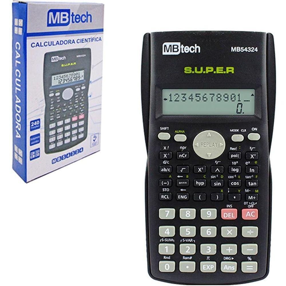 Calculadora Científica com 240 Funções, Visor de 2 Linhas e 10 Dígitos,  Casio, FX-82MS, Cinza