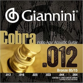 Cordas Violão Aço 012 Giannini Cobra Bronze 85/15 GEEFLKS