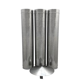 1,80 M Duto Galvanizado 100 Mm De Diâmetro Com Chapéu Chinês