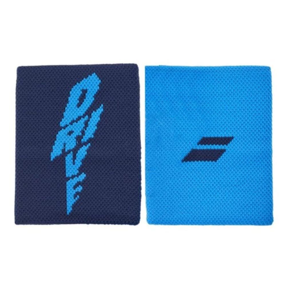 Munhequeira Babolat Logo Jumbo Wristband Longa - Azul/Preto
