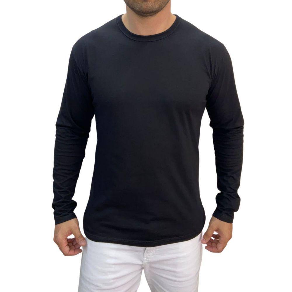 camiseta manga longa gola v hering
