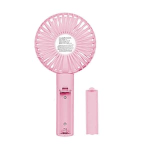 Mini Ventilador Mão Portátil 3 Velocidade Recarregável Rosa