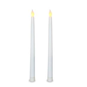 Kit Com 2 Vela De Led Chama Viva Fina Cumprida 27Cm Altura