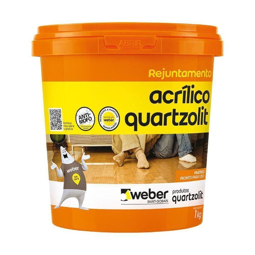 Rejunte Acrílico Quartzolit Weber 1 Quilo Branco