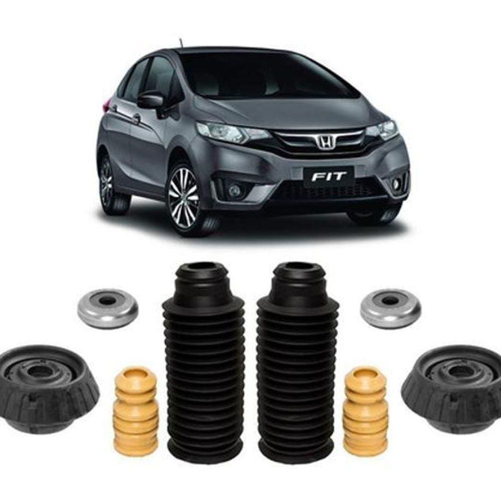 2 Kit Coxim Batente Dianteiro Honda New Fit 2009 2010 2011