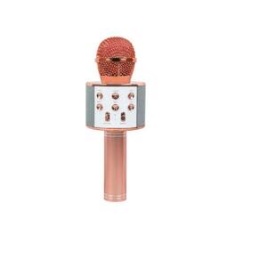 Microfone Ws 858 Bluetooth Karaokê Rosê Gold - Handheld Ktv