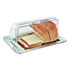 Porta Pão Em Inox Tampa Basculante De Acrílico 32Cm Clink