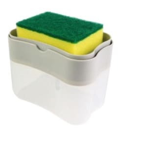 Dispenser Sabão 2X1 Detergente Suporte Porta Bucha Esponja
