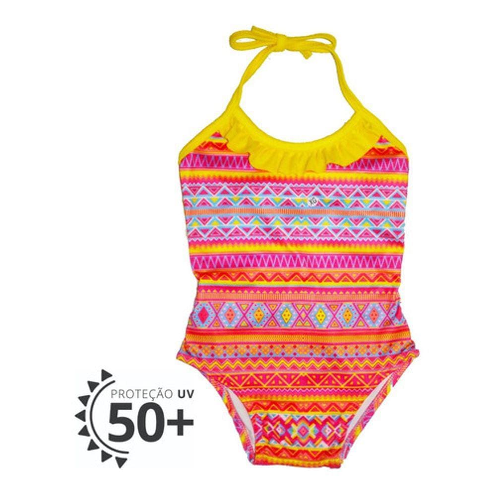 Maiô Infantil Engana Mamãe Arabesco Proteção Uv Praia Verão