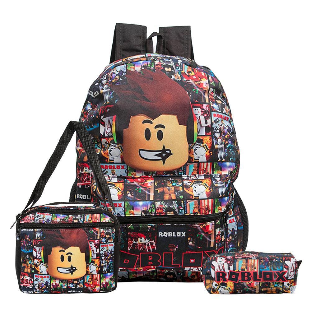 Mochila Infantil Masculina Preta Roblox Juvenil Costa Grande