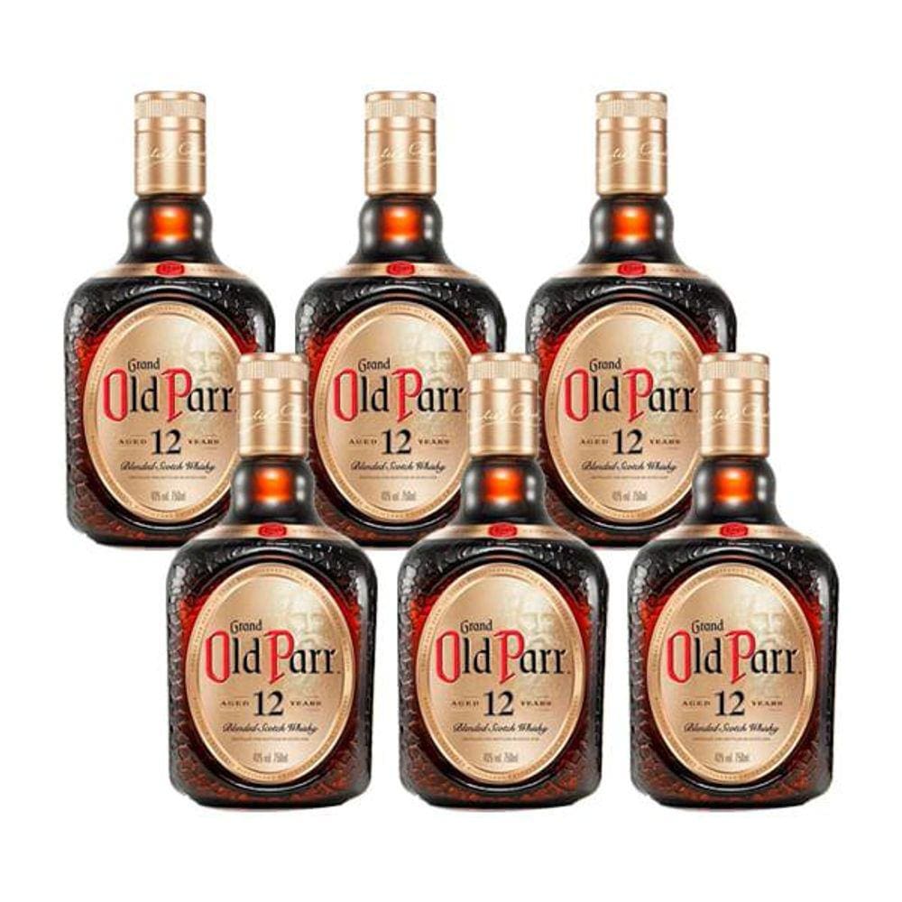 Combo Whisky Escocês Old Parr 12 Anos 750ml - 6 Unidades