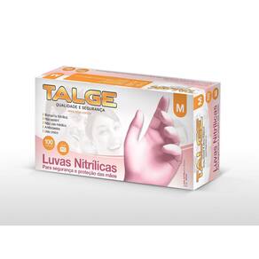 Luva de Nitrilo Rosa M sem pó Talge cartucho 100 unid