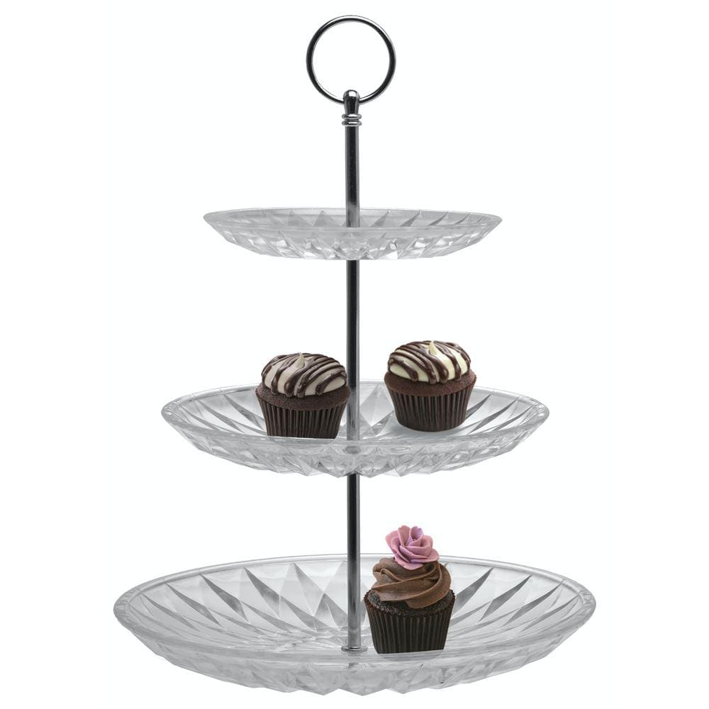 Prato Para Doces Triplo Vidro 15, 20 e 25 cm Wincy Cupcake