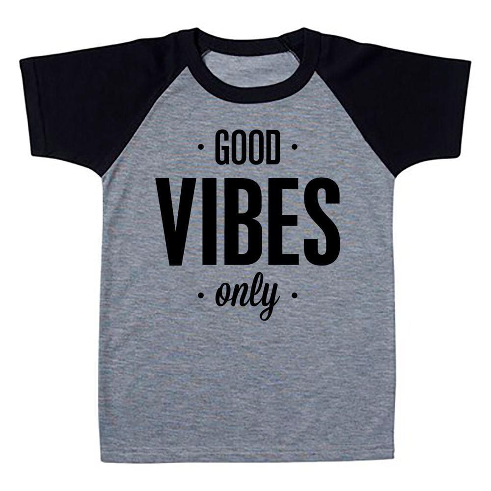 Camiseta Infantil Raglan Good Vibes Only