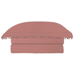 Colcha Pompom Queen Camesa 240X260Cm Microfibra Rose