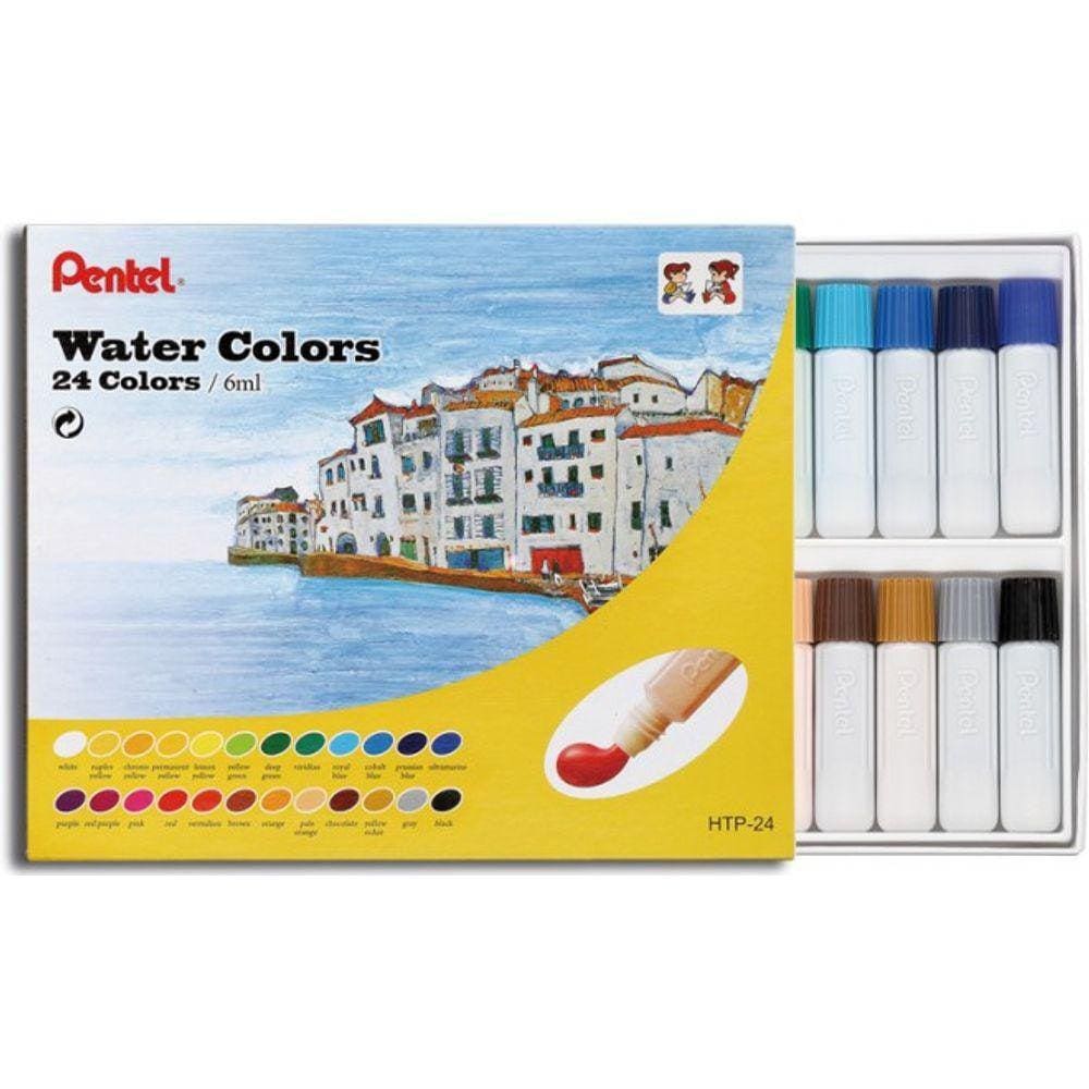 Estojo Aquarela Pentel Bisnaga 24 Cores Htp 24