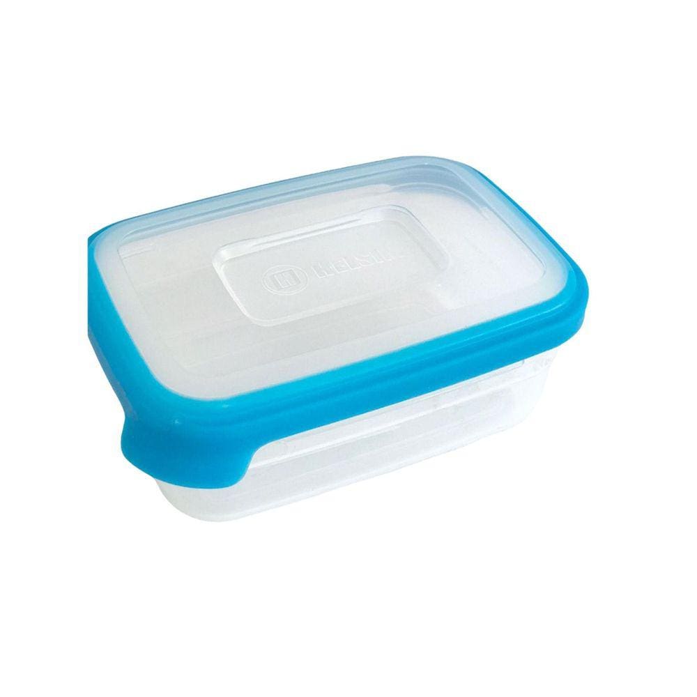 Pote Retangular 500Ml Azul Incolor