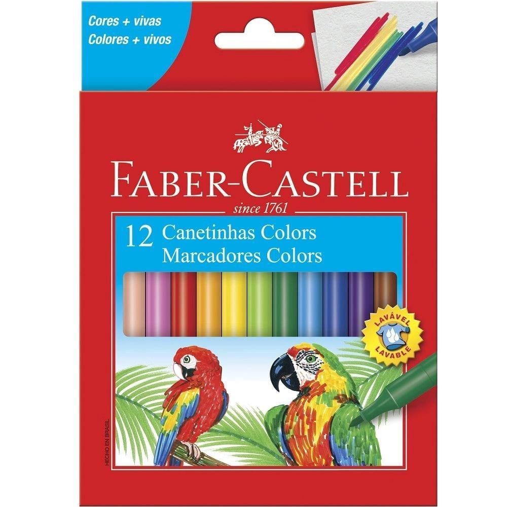 Caneta Hidrografica Com 12 Cores Faber Castell