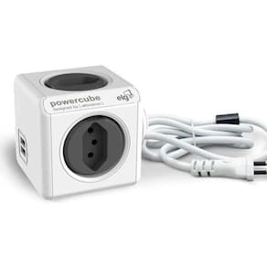 Caixa De Tomada Usb Mesa Escritório Power Cube Cabo De 3M