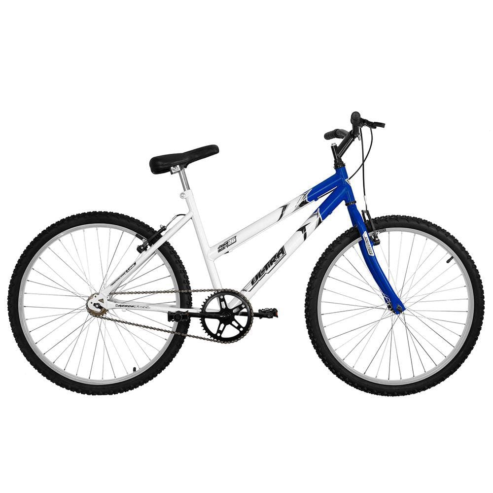 Bicicleta ultra bikes bicolor aro 24 18 marchas rosa e branca