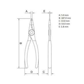 Alicate para Anéis Interno Tramontina Pro Bico Reto 7``