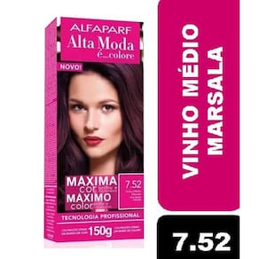 Tintura Alta Moda Kit Color 7.52 Vinho Medio Marsala 150G