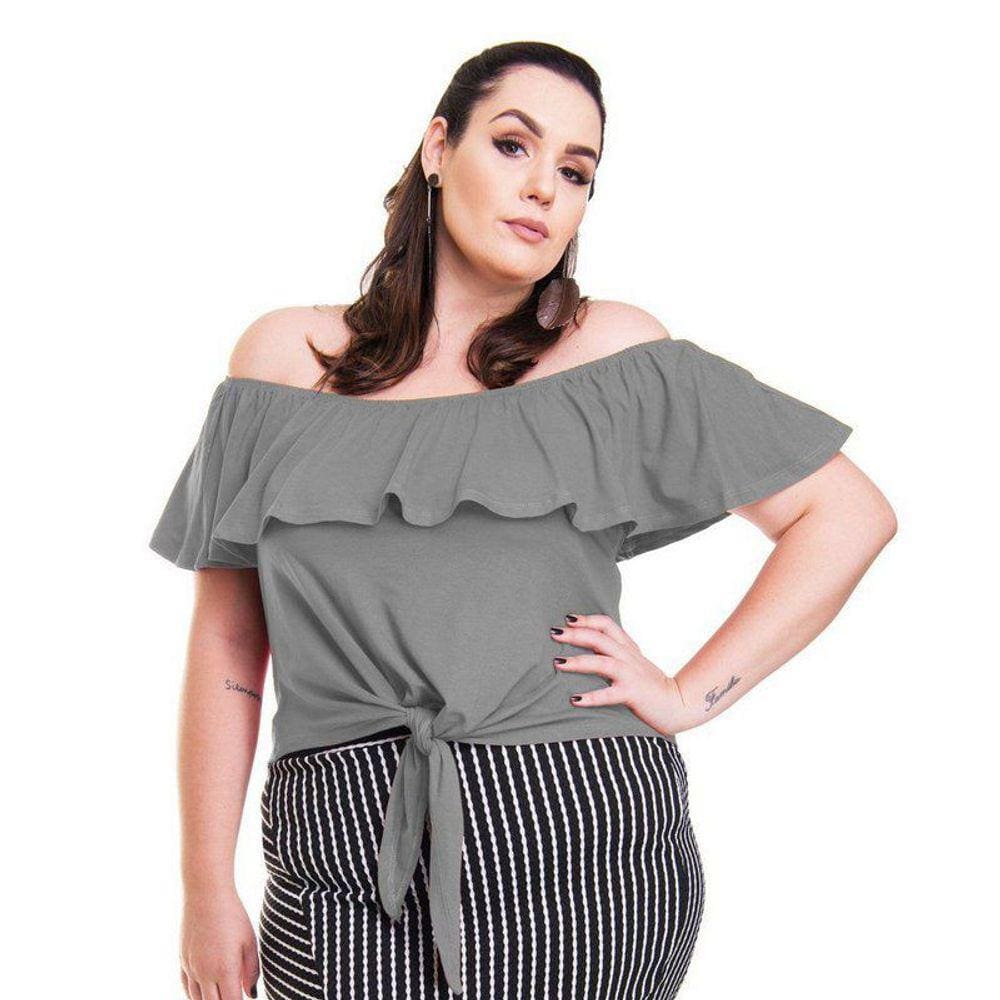 Blusa Cigana Com Babado De Amarração
