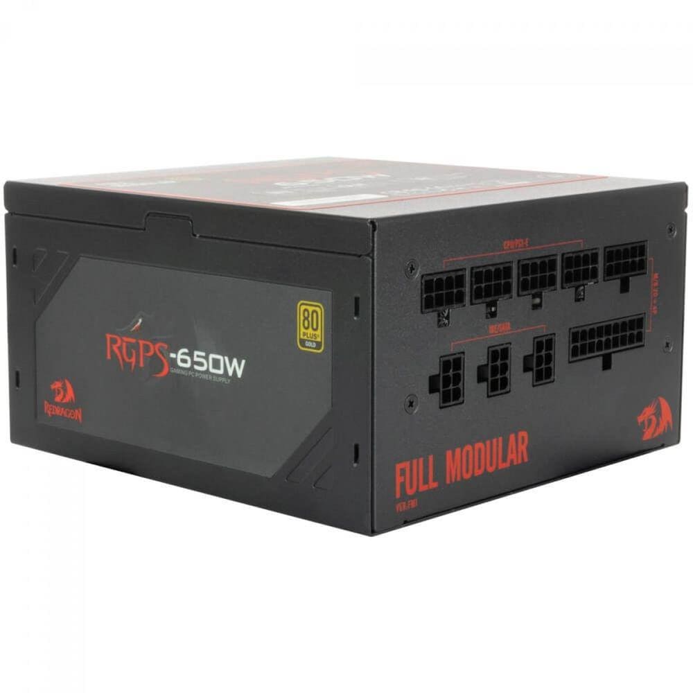 Fonte Redragon RGPS 650W, 80 Plus Gold, PFC Ativo, Full Modular