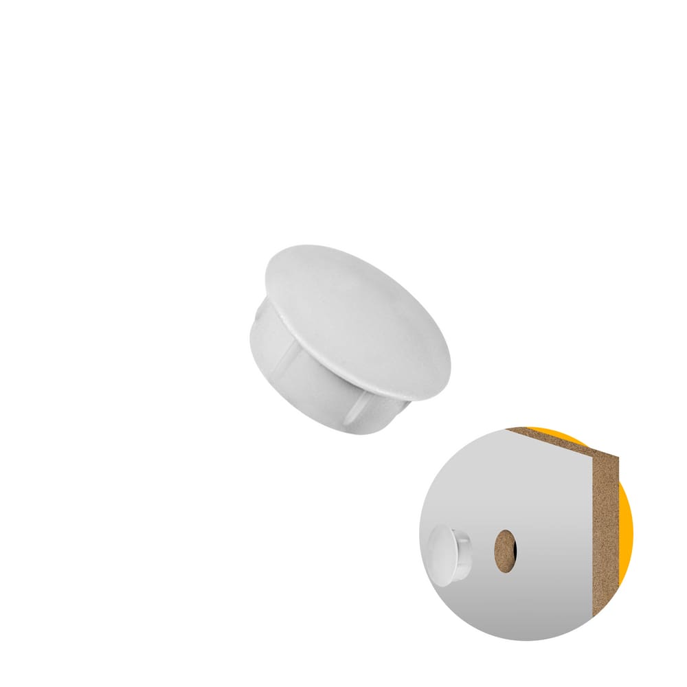 Tapa Furo Interno 05 mm Branco Pacote com 100 Unidades
