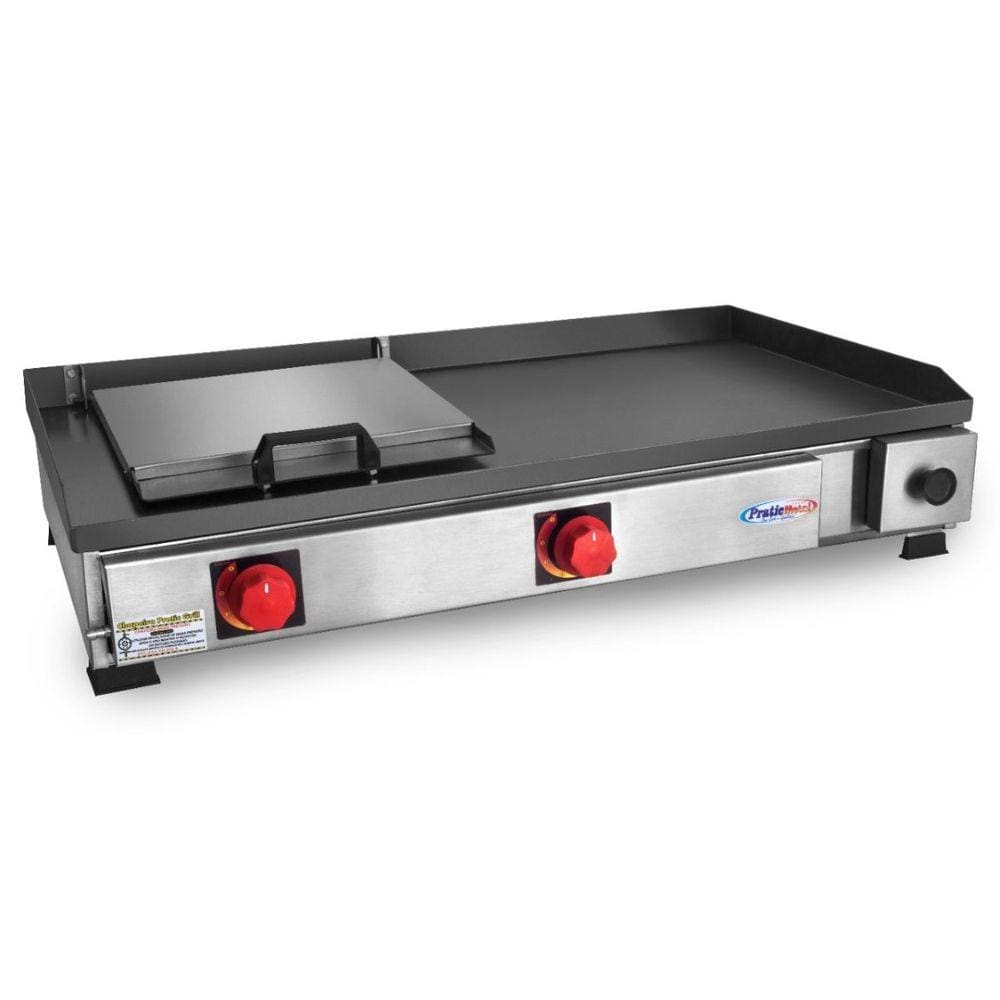 Chapa de Lanche Dog Inox com prensa à Gás 80x40cm Pratic