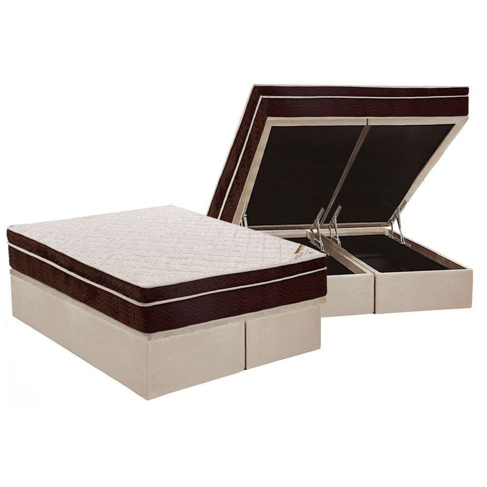 Colchão Ortobom Ortopédico Exclusive+Cama Baú Queen 158