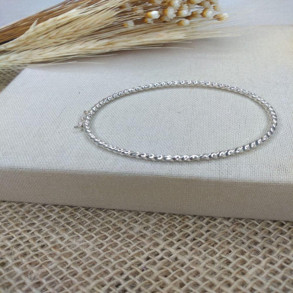 Bracelete Oval Fio Torcido Prata925