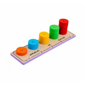 Arruelas De 1 A 5 Brinquedo Pedagógico Educativo Em Mdf