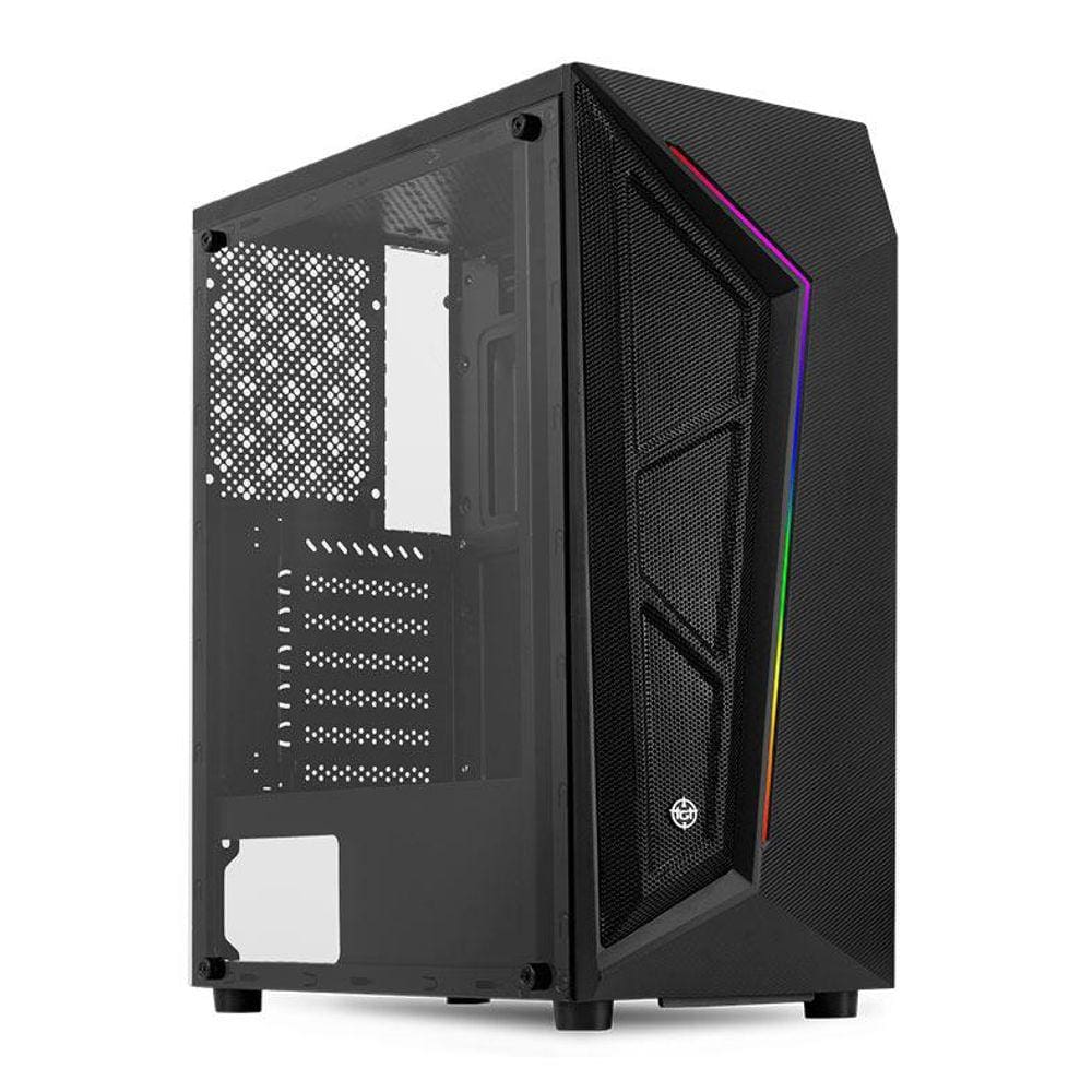 Gabinete Gamer TGT Carbon rgb Mid-Tower Lateral de Vidro Com 3 Fans Preto TGT-CBN-BLK01