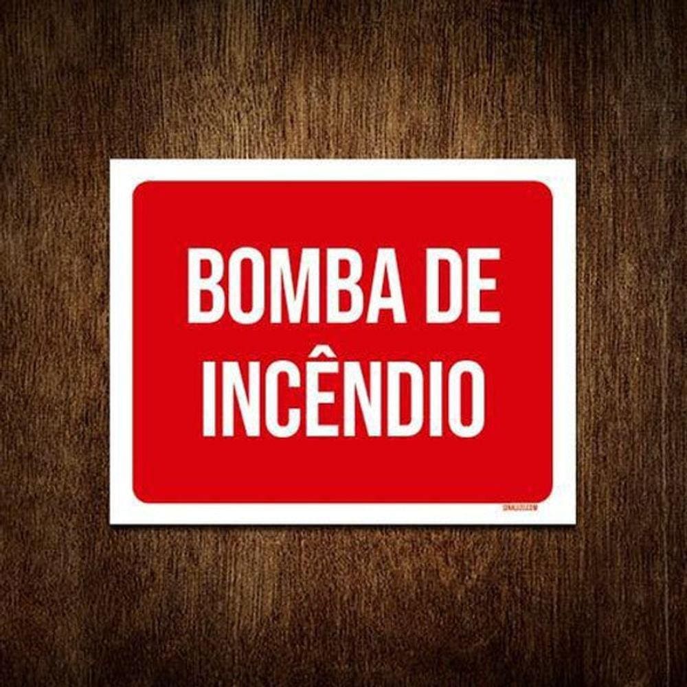 Placa Vermelha Sinalização - Bomba De Incêndio 36X46