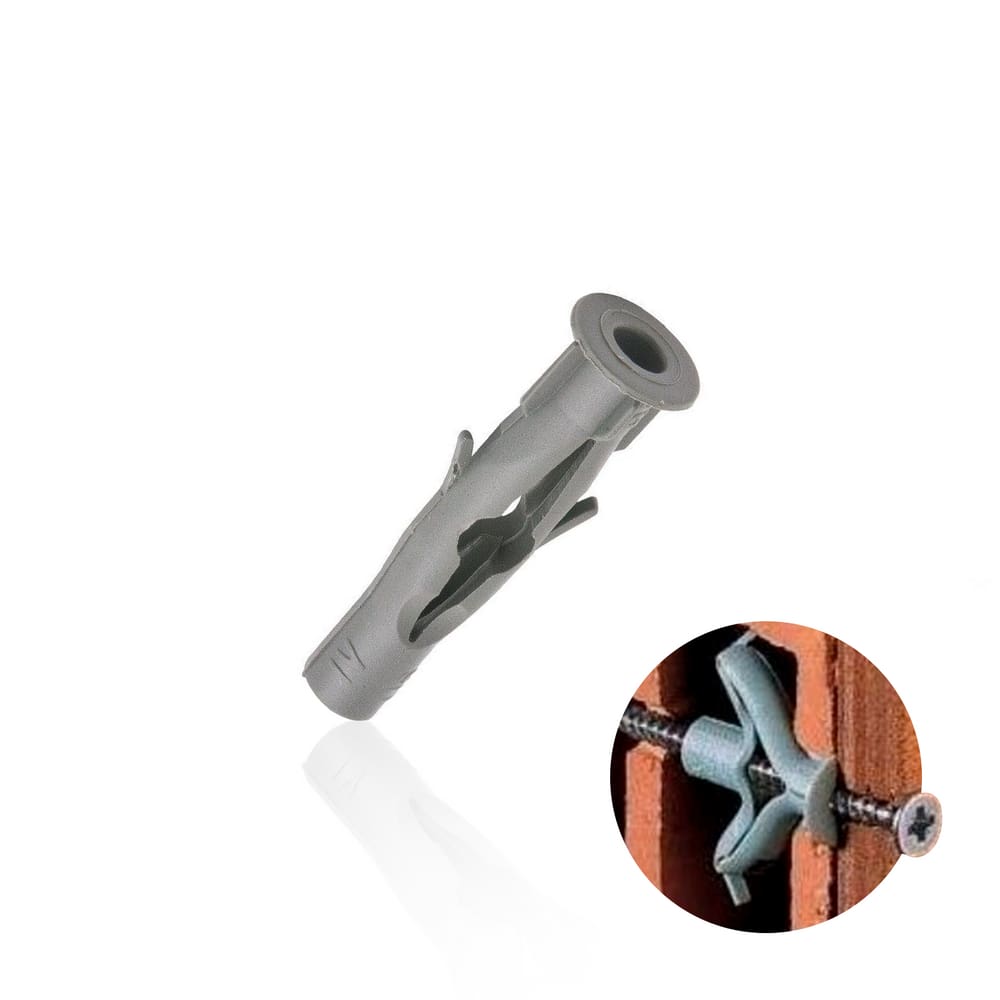 Bucha para Tijolo Oco e Solido 10 mm Plástica Pacote com 50 Pçs