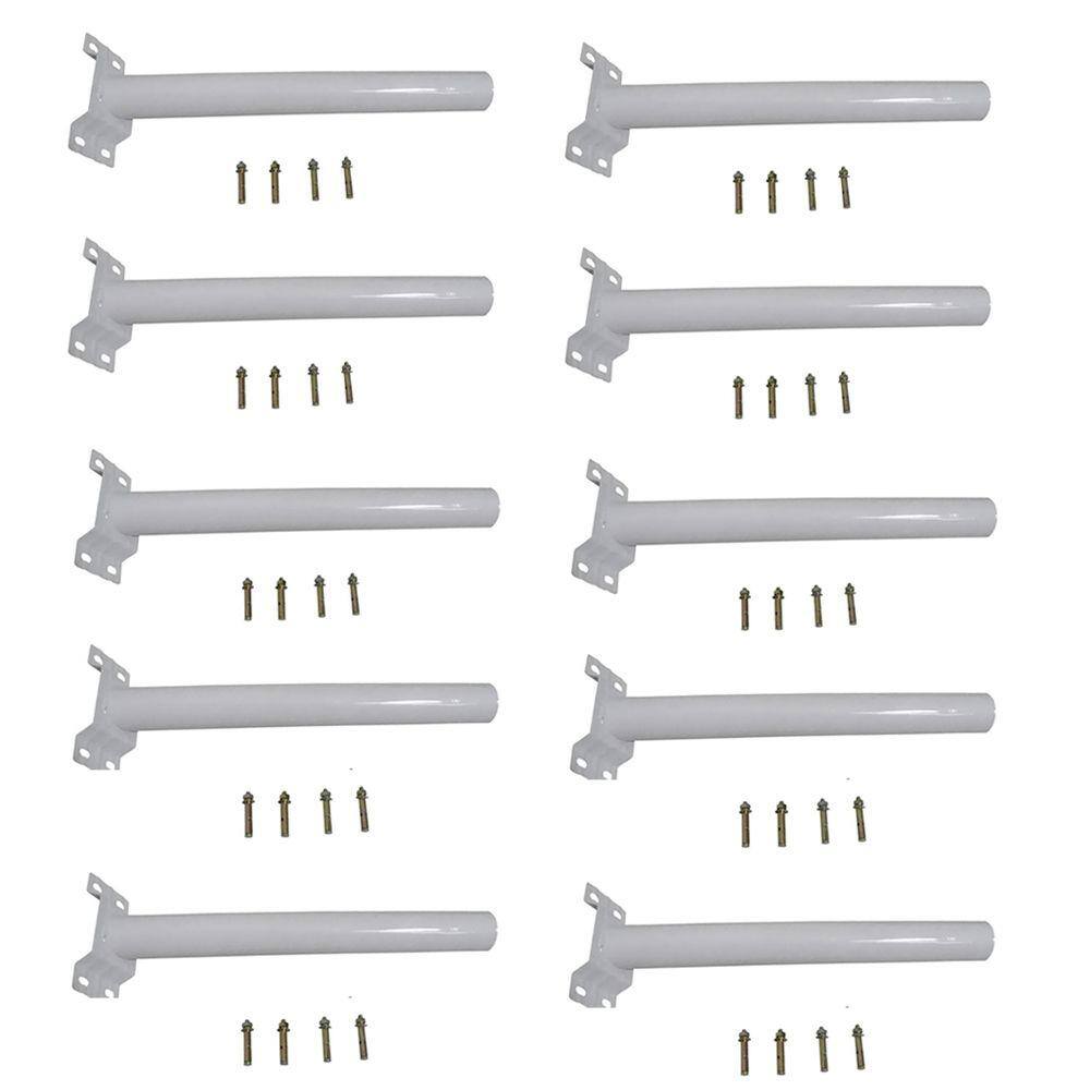 Suporte Luminaria Solar Barra Poste Kit 10 Und Aço Rua Quintal Jardim