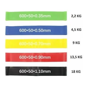 Kit 5 Mini Bands Borracha Elastico Extensor Super Bands