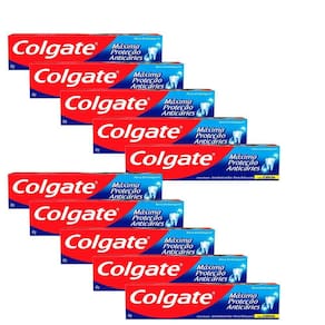 Kit 10 Creme Dental Colgate Máxima Proteção Anticáries 90g