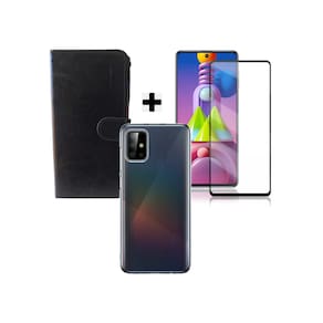 Capa Carteira + Transparente + Pelicula 9D Para Samsung M51
