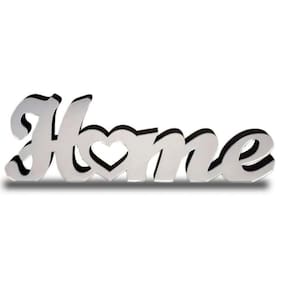 Palavra Home Decoração Mdf Com Acrílico Espelhado Prata